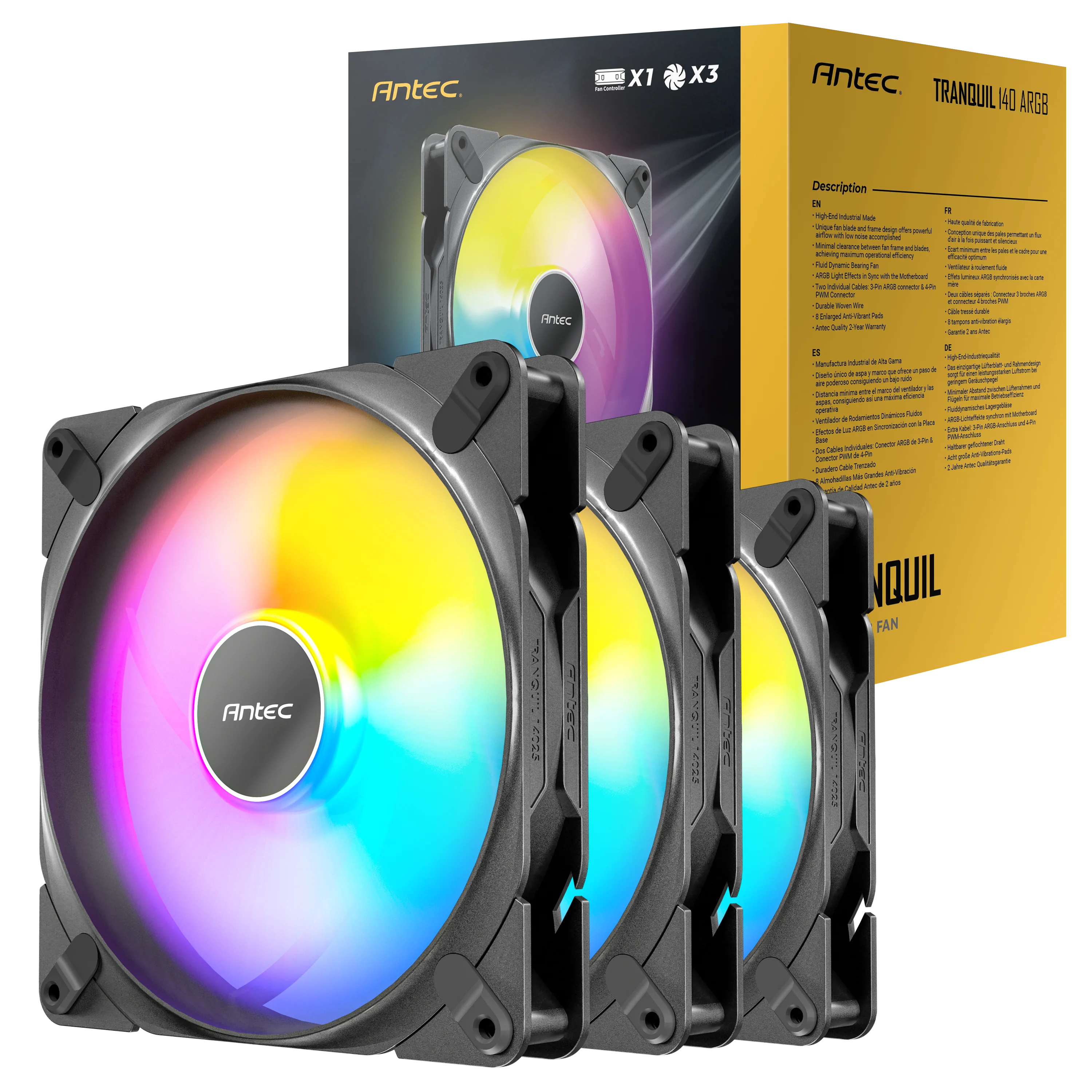 Tranquil 140mm ARGB 3 Fans and controller